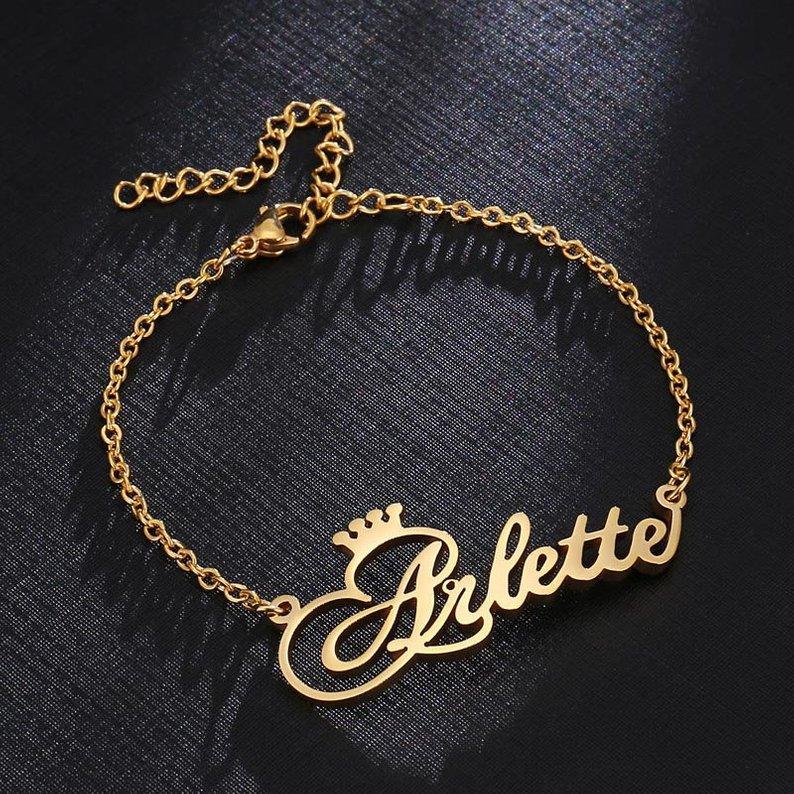 Crown Name Bracelet