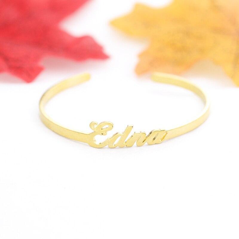 Mini Heart Name Bangle Bracelet